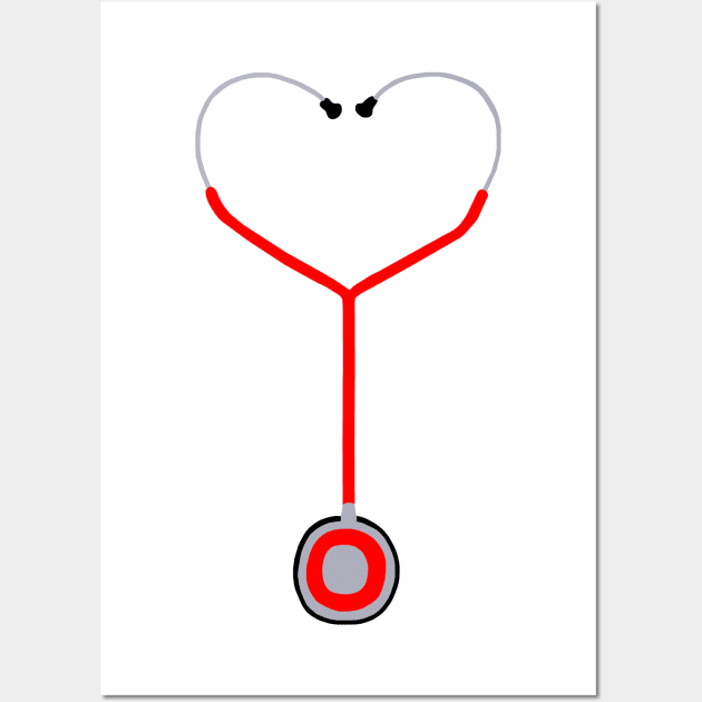 Heart Shaped Stethoscope Wall Art by Art by Deborah Camp